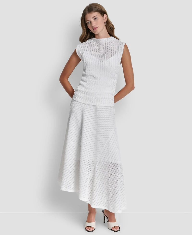 Dkny Women's Sleeveless Open Textured Top