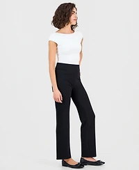 Ak Anne Klein Women's Wide-Waistband High-Rise Pants