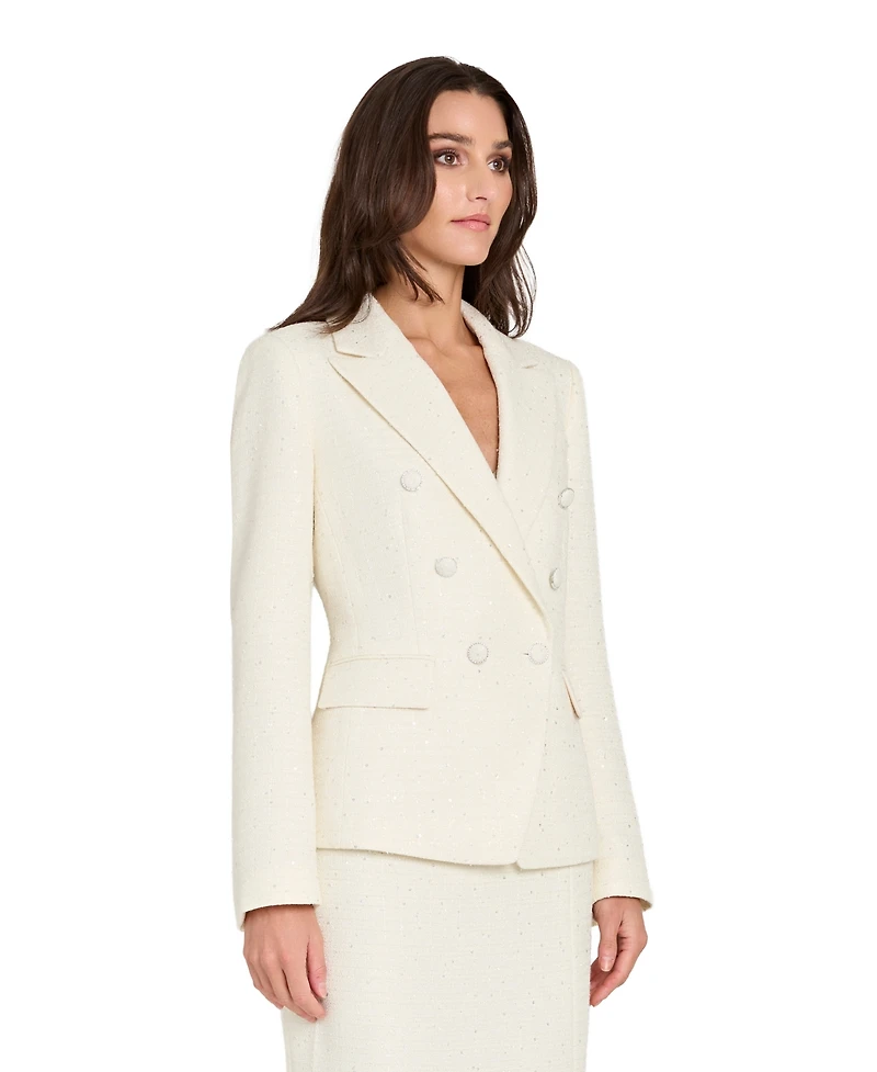 Tahari Asl Women's Peak Lapel Boucle Blazer
