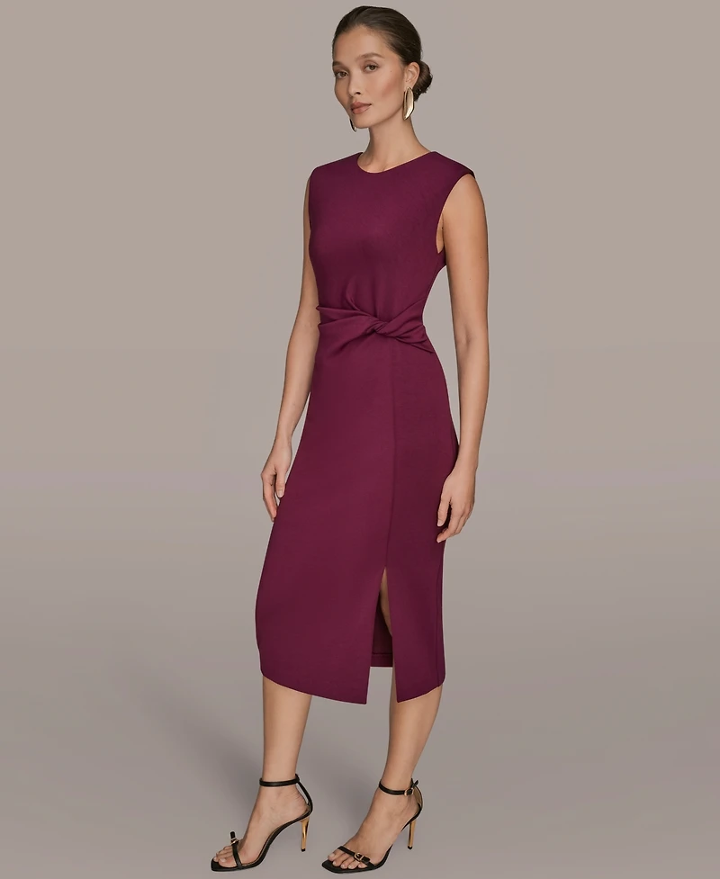 Donna Karan New York Women's Jewel-Neck Front-Slit Sheath Dress
