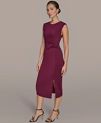 Donna Karan New York Women's Jewel-Neck Front-Slit Sheath Dress