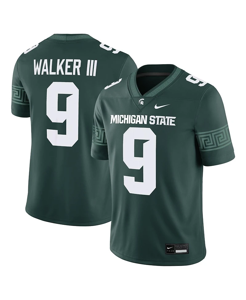 Nike Men's Kenneth Walker Iii Green Michigan State Spartans Player Game Jersey