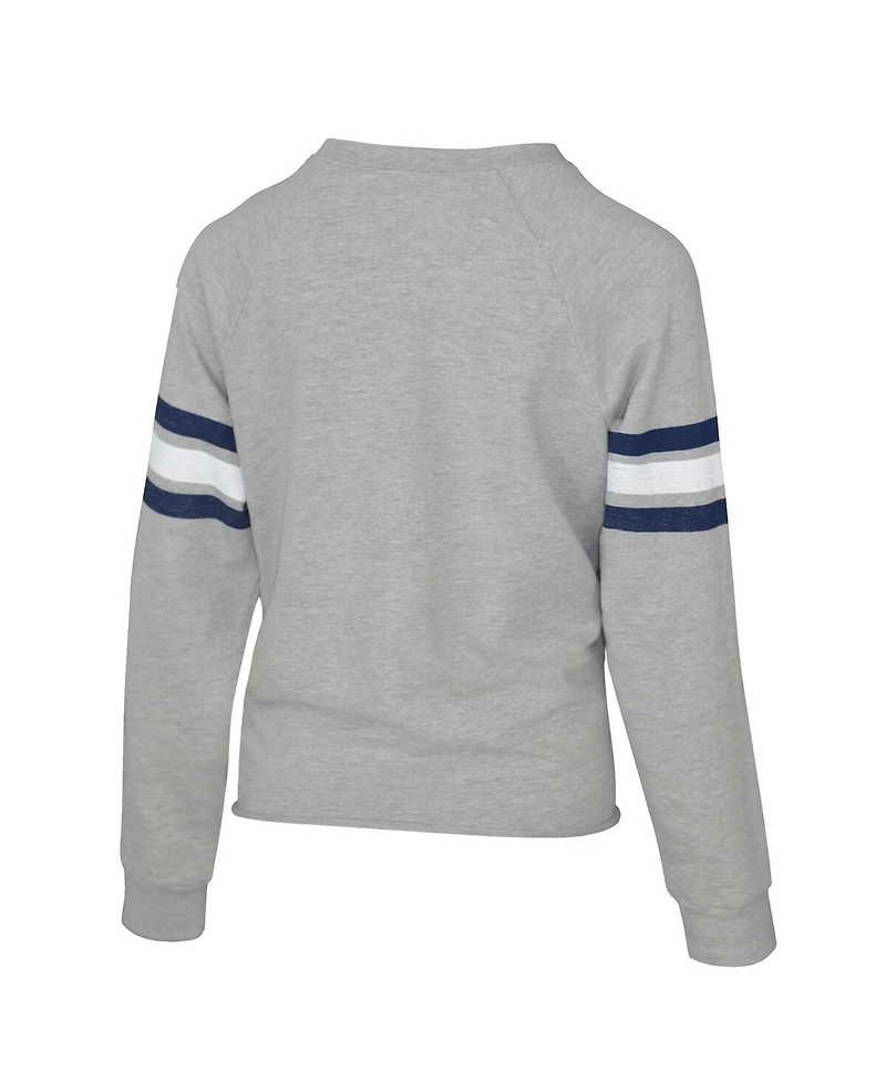 Lauren James Women's Gray Dallas Cowboys Raglan Terry Sweatshirt