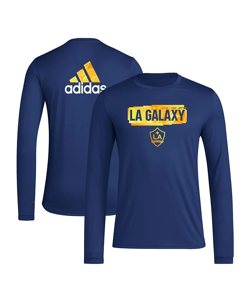 Adidas Men's Navy La Galaxy Local Pop Aeroready Long Sleeve T-Shirt