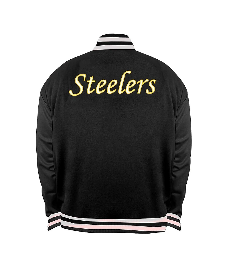 Mitchell & Ness Men's Black/Silver Pittsburgh Steelers Big Tall Throwback Reversible Full-Zip Jacket