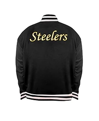 Mitchell & Ness Men's Black/Silver Pittsburgh Steelers Big Tall Throwback Reversible Full-Zip Jacket