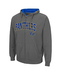 Colosseum Men's Charcoal Pitt Panthers Arch Team Logo 3.0 Full-Zip Hoodie