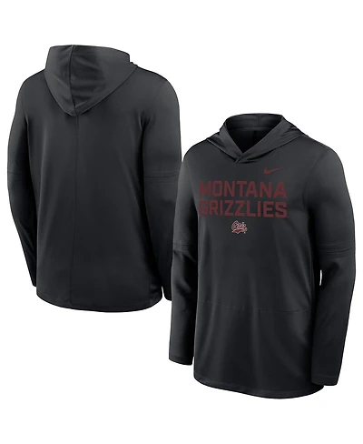 Nike Men's Black Montana Grizzlies Sideline Dri-fit Lightweight Hoodie