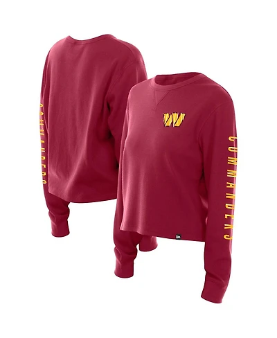 New Era Women's Burgundy Washington Commanders Sport Night Thermal Long Sleeve T-Shirt