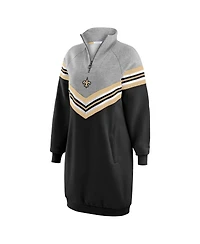 Wear by Erin Andrews Women's Black/Heather Gray New Orleans Saints Chevron Stripe Dress