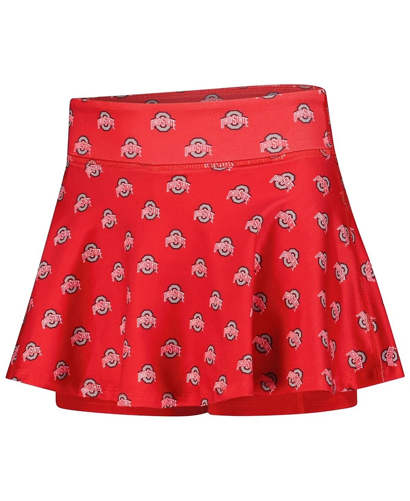 ZooZatz Big Girls Scarlet Ohio State Buckeyes All-Over Print Tennis Skort