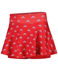 ZooZatz Big Girls Scarlet Ohio State Buckeyes All-Over Print Tennis Skort