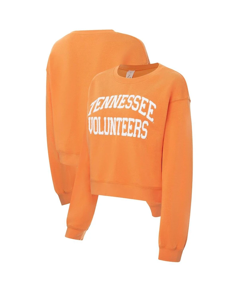 ZooZatz Women's Tennessee Orange Volunteers Chenille Cropped Sweatshirt