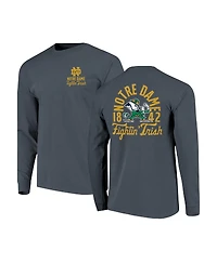 Image One Men's Navy Notre Dame Fighting Irish Comfort Colors Mascot Overlay Long Sleeve T-Shirt