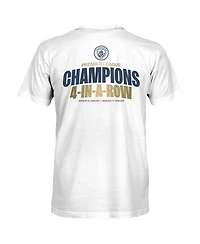 1863FC Men's White Manchester City Four-Time Consecutive Premier League Champions Lockup T-Shirt