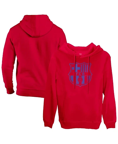 1863FC Men's Red Barcelona Mono Badge Fleece Pullover Hoodie