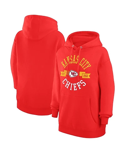 G-iii 4Her by Carl Banks Women's Red Kansas City Chiefs Graphic Team Fleece Pullover Hoodie