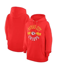 G-iii 4Her by Carl Banks Women's Red Kansas City Chiefs Graphic Team Fleece Pullover Hoodie