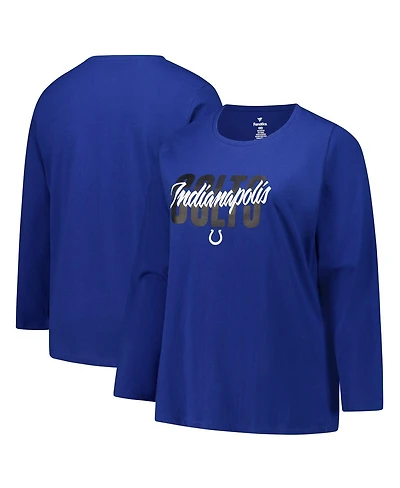 Fanatics Women's Royal Indianapolis Colts Long Sleeve Scoop Neck T-Shirt