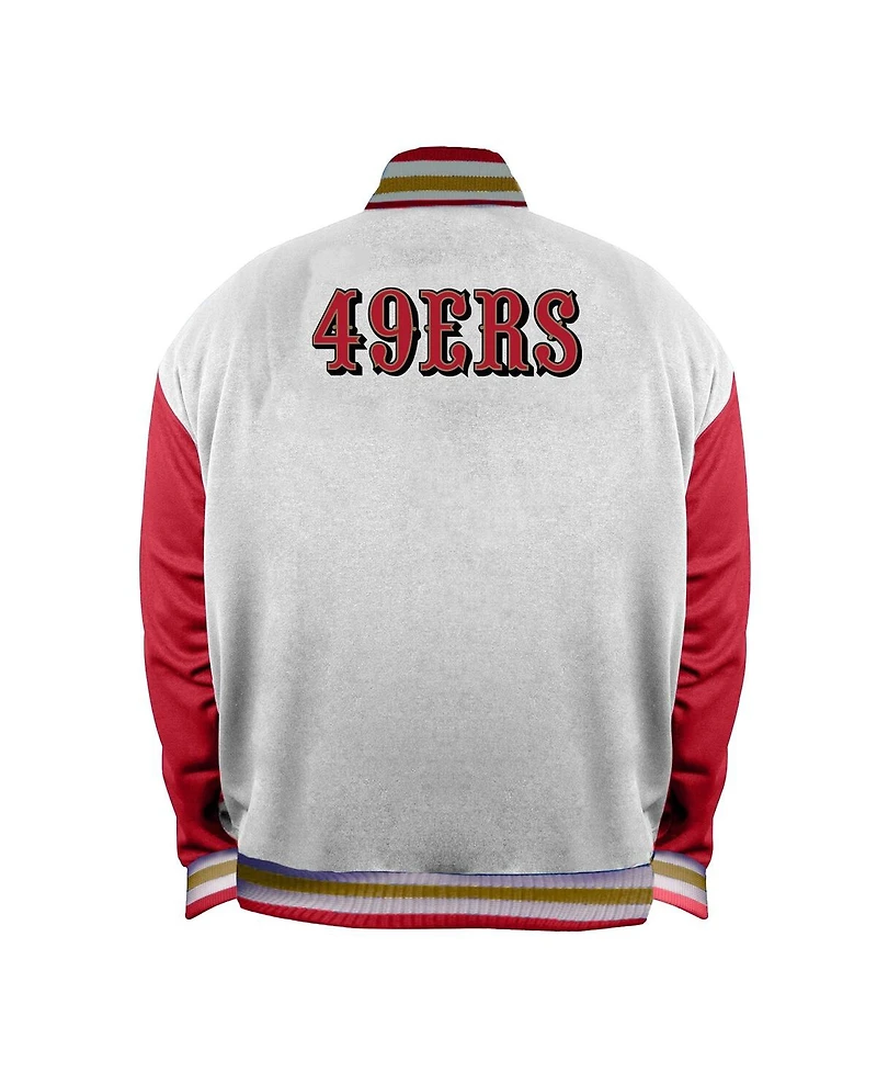 Mitchell & Ness Women's White San Francisco 49ers Plus Full-Snap Satin Jacket