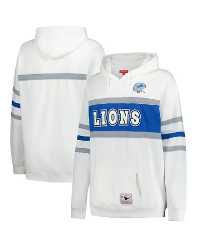 Mitchell & Ness Women's White Detroit Lions Plus Head Coach Throwback Pullover Hoodie