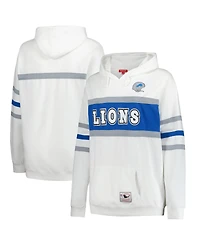 Mitchell & Ness Women's White Detroit Lions Plus Head Coach Throwback Pullover Hoodie