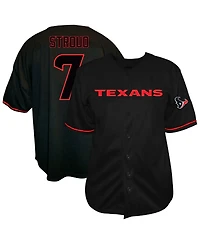 Fanatics Men's C.j. Stroud Black Houston Texans Big Tall Baseball Button-Up Shirt