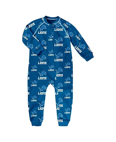 Outerstuff Toddler Blue Detroit Lions Allover Print Raglan Full-Zip Jumper