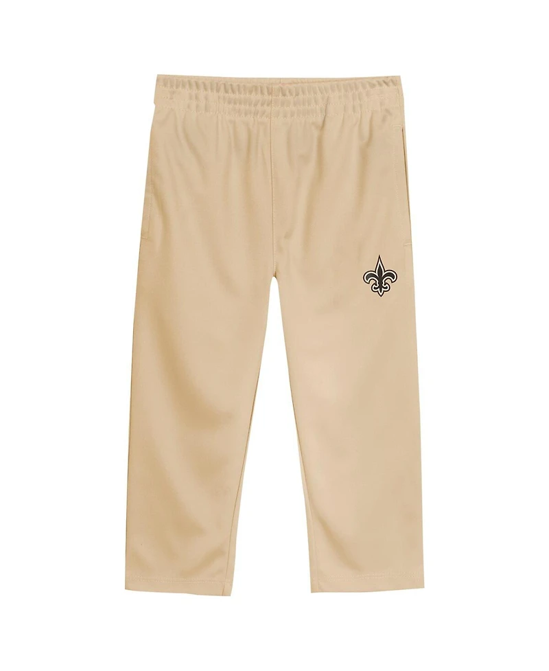 Outerstuff Toddler 2-Piece Black/Vegas Gold New Orleans Saints Red Zone V-Neck T-Shirt and Pants Set
