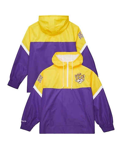 Mitchell & Ness Men's Gold/Purple Lsu Tigers Tie Breaker Logo Vintage Lightweight Anorak Half-Zip Windbreaker
