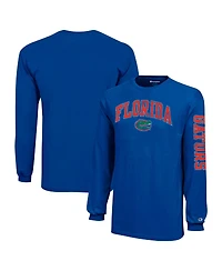 Champion Big Boys and Girls Royal Florida Gators Distressed Arch Over Logo Long Sleeve T-Shirt