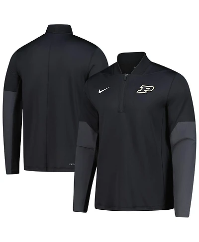 Nike Men's Black Purdue Boilermakers Dri-fit Half-Zip Pullover Sweatshirt