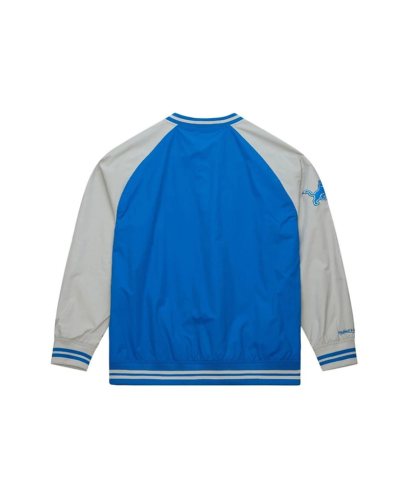 Mitchell & Ness Men's Blue Detroit Lions Raglan Jacket