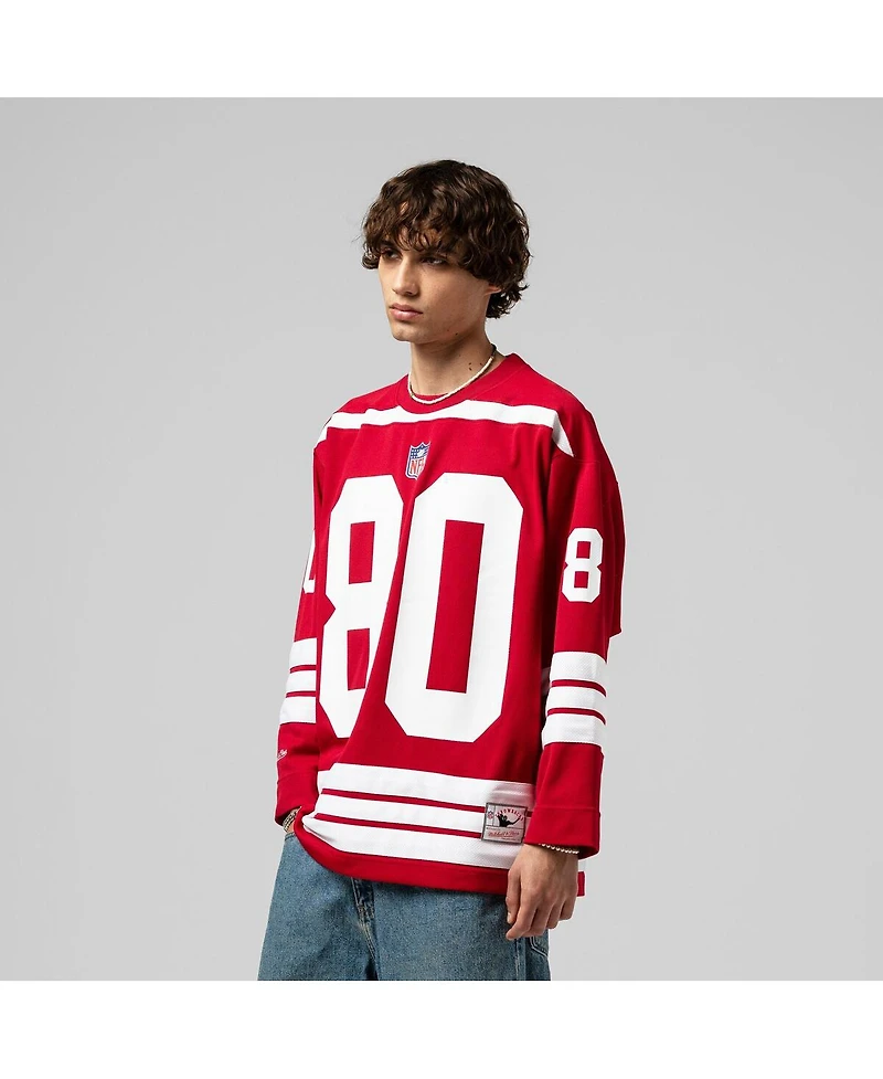 Mitchell & Ness Men's Jerry Rice Scarlet San Francisco 49ers Maxed Out Fashion Hockey Jersey
