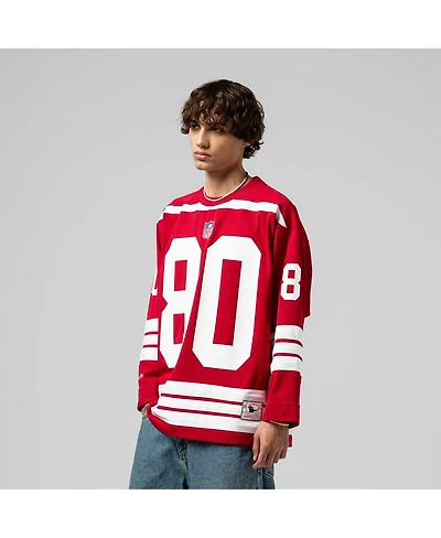 Mitchell & Ness Men's Jerry Rice Scarlet San Francisco 49ers Maxed Out Fashion Hockey Jersey
