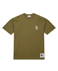 Mitchell & Ness Men's Olive Green Bay Packers Vintage Logo Premium T-Shirt