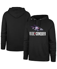 '47 Brand Men's Black Baltimore Ravens Rise and Conquer Headline Pullover Hoodie