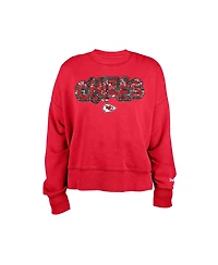 New Era Girls Red Kansas City Chiefs Flip Sequin Sweatshirt