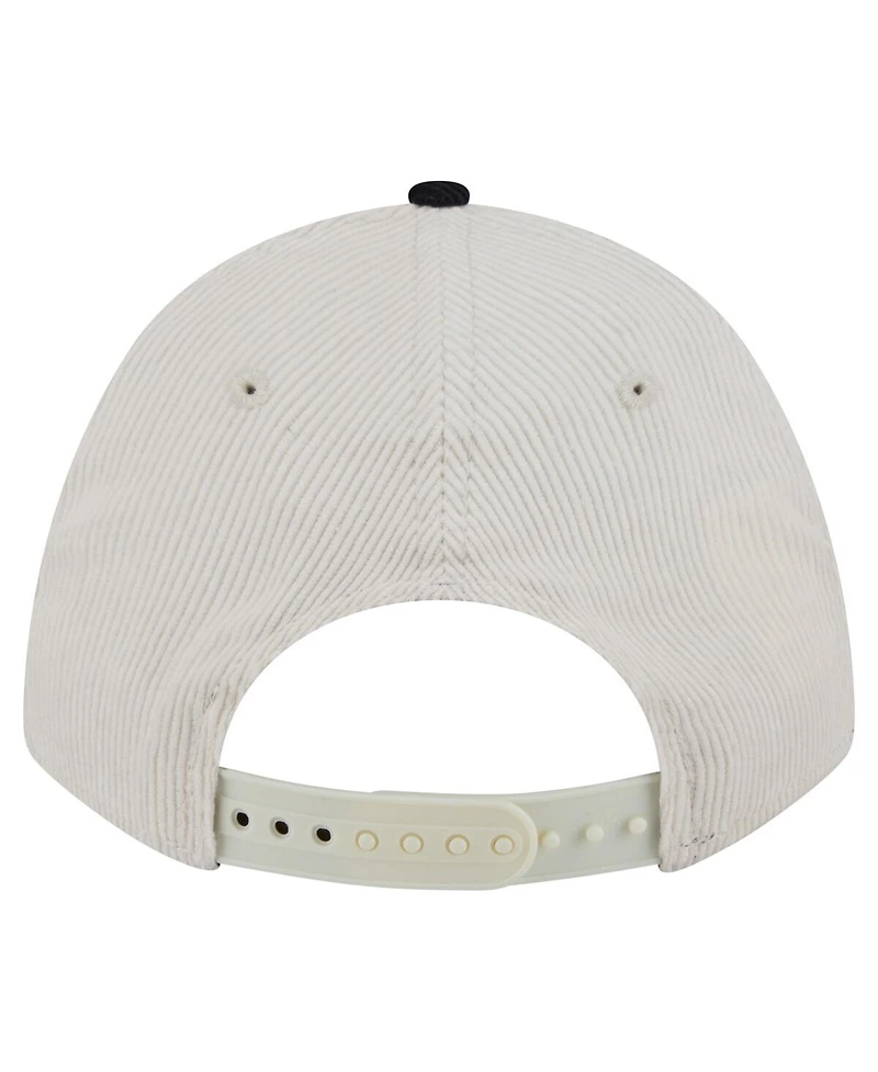 New Era Men's Cream/Navy Chicago Bears Bear Two-Tone Sided Corduroy 9FORTY A-Frame Adjustable Hat