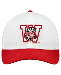 Under Armour Men's White/Red Wisconsin Badgers Throwback Snapback Hat