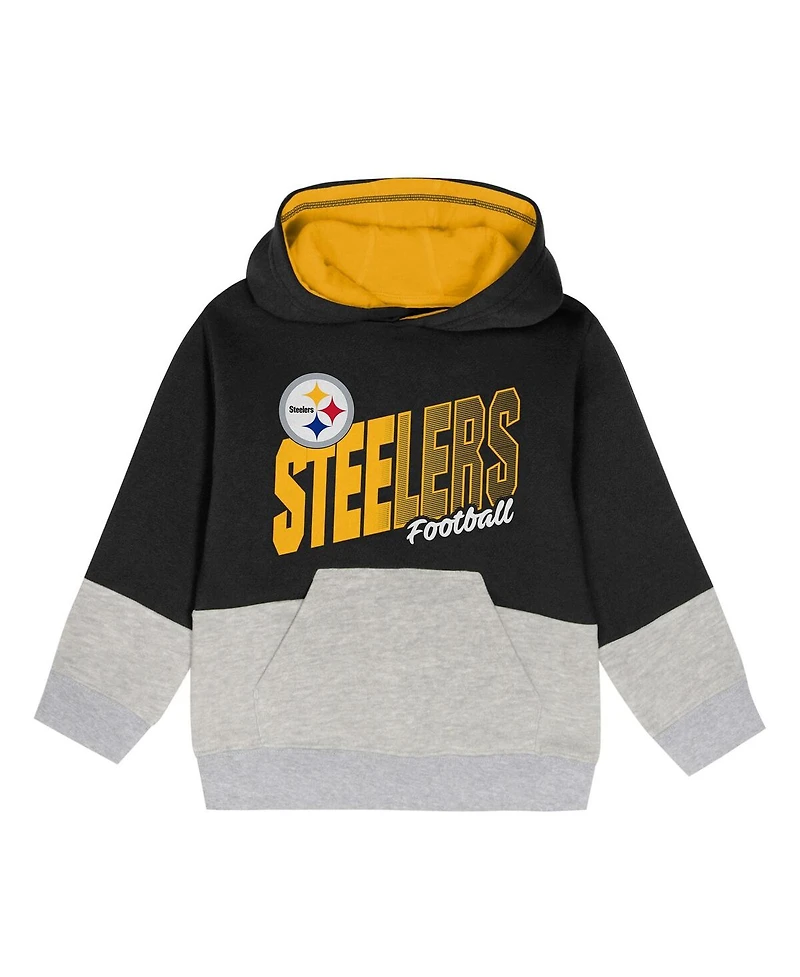 Outerstuff Toddler 2-Piece Black Pittsburgh Steelers Lineman Fleece Hoodie and Pants Set