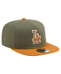 New Era Men's Olive/Brown Los Angeles Dodgers Color Pack A-Frame 9FIFTY Snapback Hat