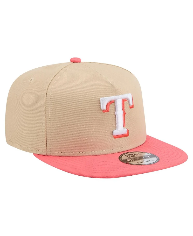 New Era Men's Light /Light Beige Texas Rangers Color Pack A-Frame 9FIFTY Snapback Hat