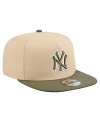 New Era Men's Light Beige/Olive New York Yankees Color Pack A-Frame 9FIFTY Snapback Hat