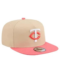 New Era Men's Light Beige/Coral Minnesota Twins Color Pack A-Frame 9FIFTY Snapback Hat