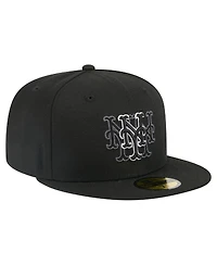 New Era Men's Black New York Mets Tri-Hit 59FIFTY Fitted Hat