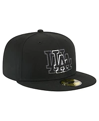 New Era Men's Black Los Angeles Dodgers Tri-Hit 59FIFTY Fitted Hat