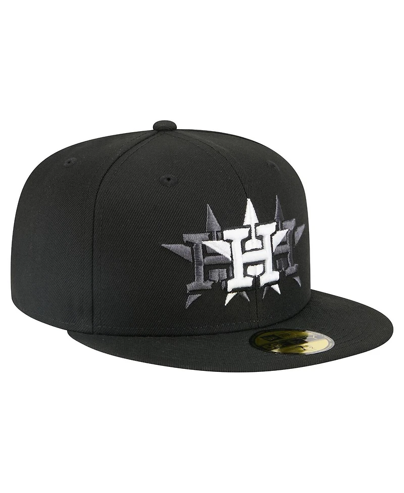 New Era Men's Black Houston Astros Tri-Hit 59FIFTY Fitted Hat