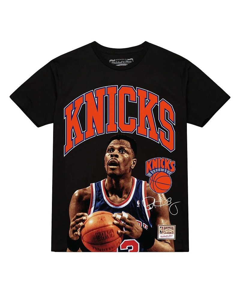 Mitchell & Ness Men's Patrick Ewing Black New York Knicks Hardwood Classics Player Arch T-Shirt