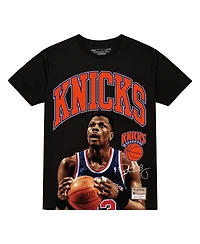Mitchell & Ness Men's Patrick Ewing Black New York Knicks Hardwood Classics Player Arch T-Shirt